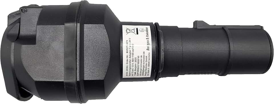 Berger & Schröter | Spannungswandler Adapter für Anhänger 7 polig 24V auf 13 polig 12V, ISO 1185, ISO 11446, Spannungsreduzierer