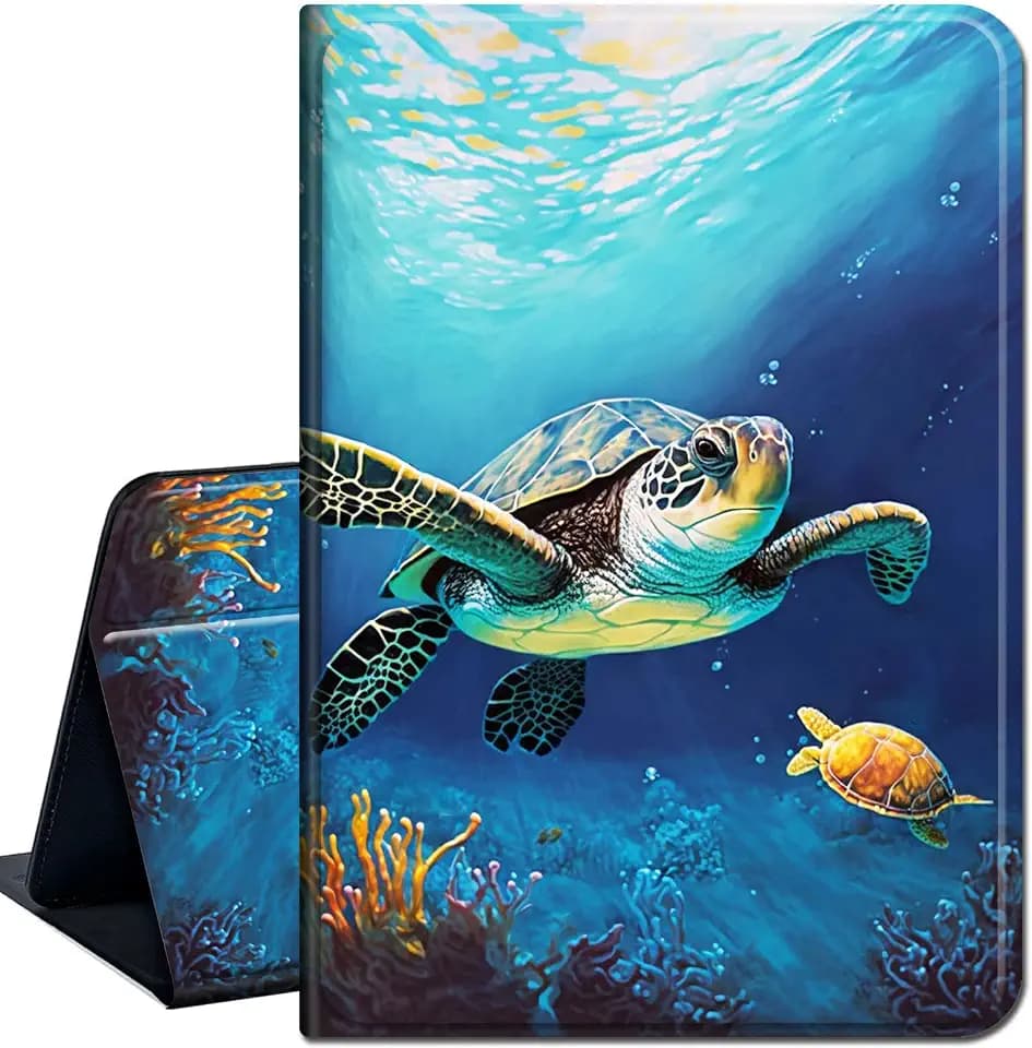 Case for All-New Amazon Fire HD 10 Tablet (13th Generation 10.1", 2023 Release),Slim Lightweight Smart Shell Stand Cover with Auto Wake/Sleep for Fire Tablet 10 2023,Ocean Sea Turtle Fish