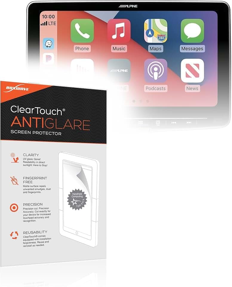 BoxWave Screen Protector Compatible with Alpine ILX-F511 - ClearTouch Anti-Glare (2-Pack), Anti-Fingerprint Matte Film Skin