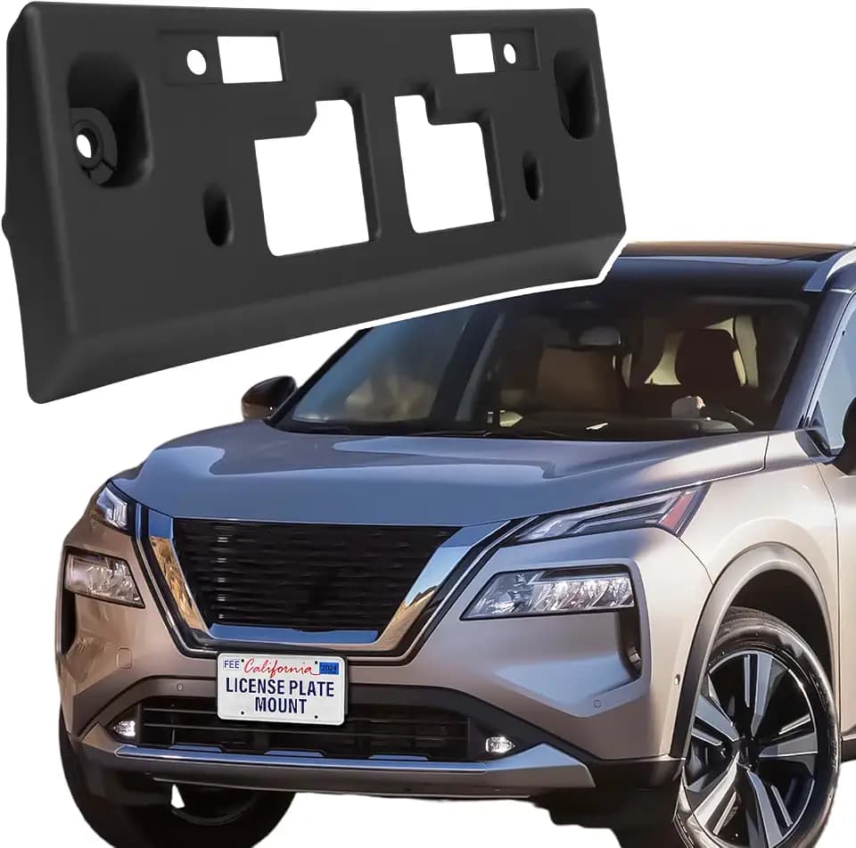 ABS Front License Plate Holder Compatible with Nissan Rogue 2021-2023, Anti-Vibration License Plate Mounting Bracket, Replacement Frames with Screws, Quick Installation,Replaces OEM# 962106RR0A
