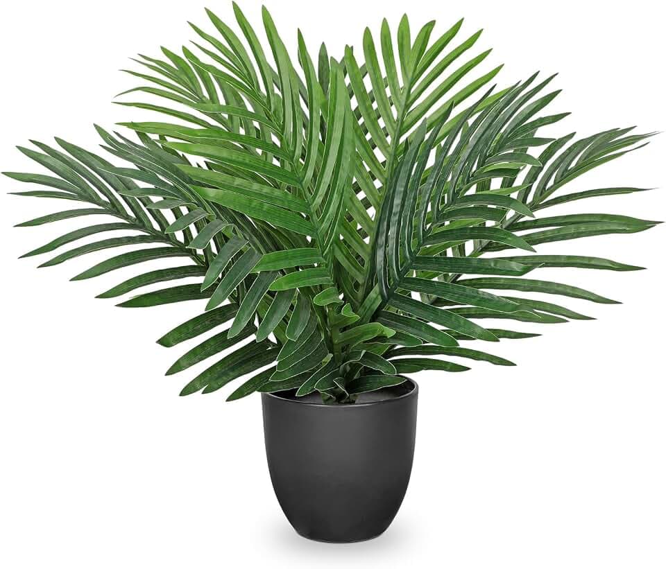 Briful 45CM Künstliche Palme im Topf, Tropische Palmenblätter Kunstpflanzen Wie Echt Kunstpalme für Wohnzimmer Bad Dekoration