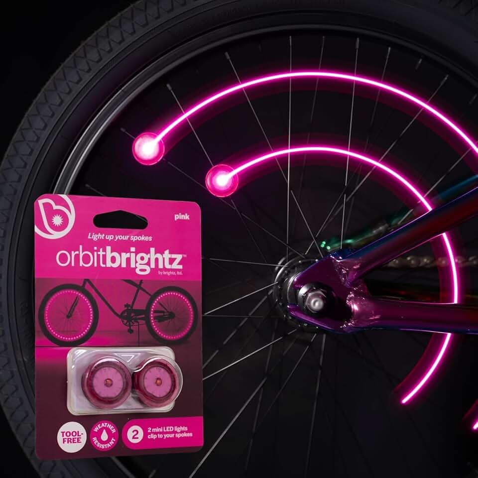 Brightz OrbitBrightz LED Mini Clip-On Bike Spoke Wheel Lights, 4-Pack