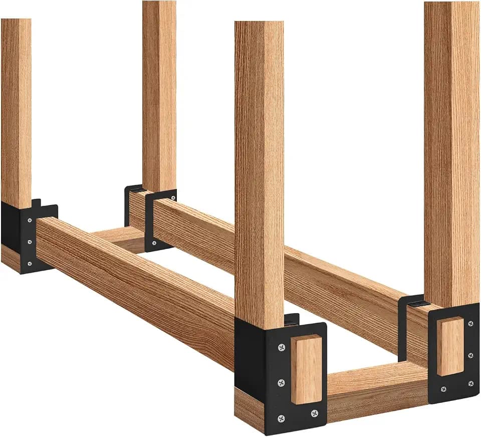 Firewood Log Storage Holder 4 Pack,Firewood Rack Brackets