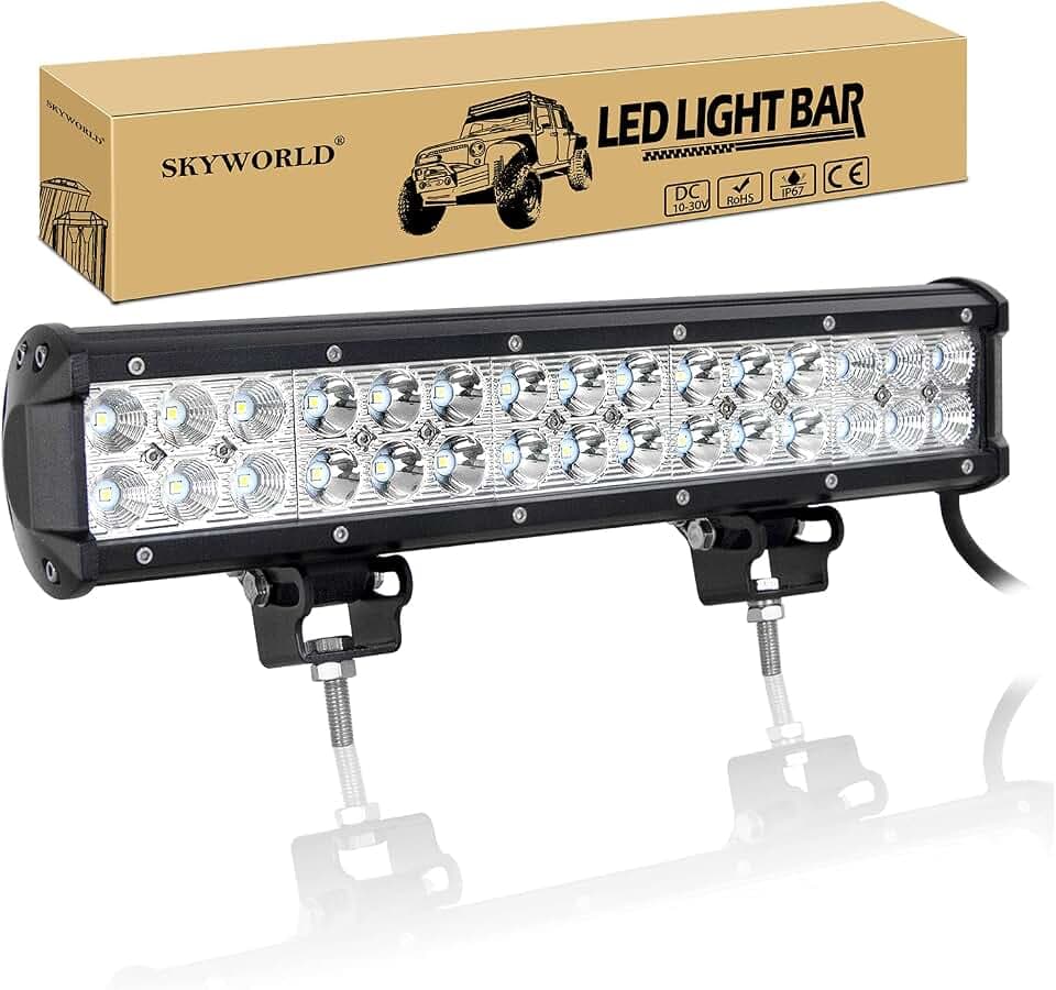 SKYWORLD 15 Zoll 90W Led Arbeitsscheinwerfer Bar, Lichtbalken Auto 38 cm