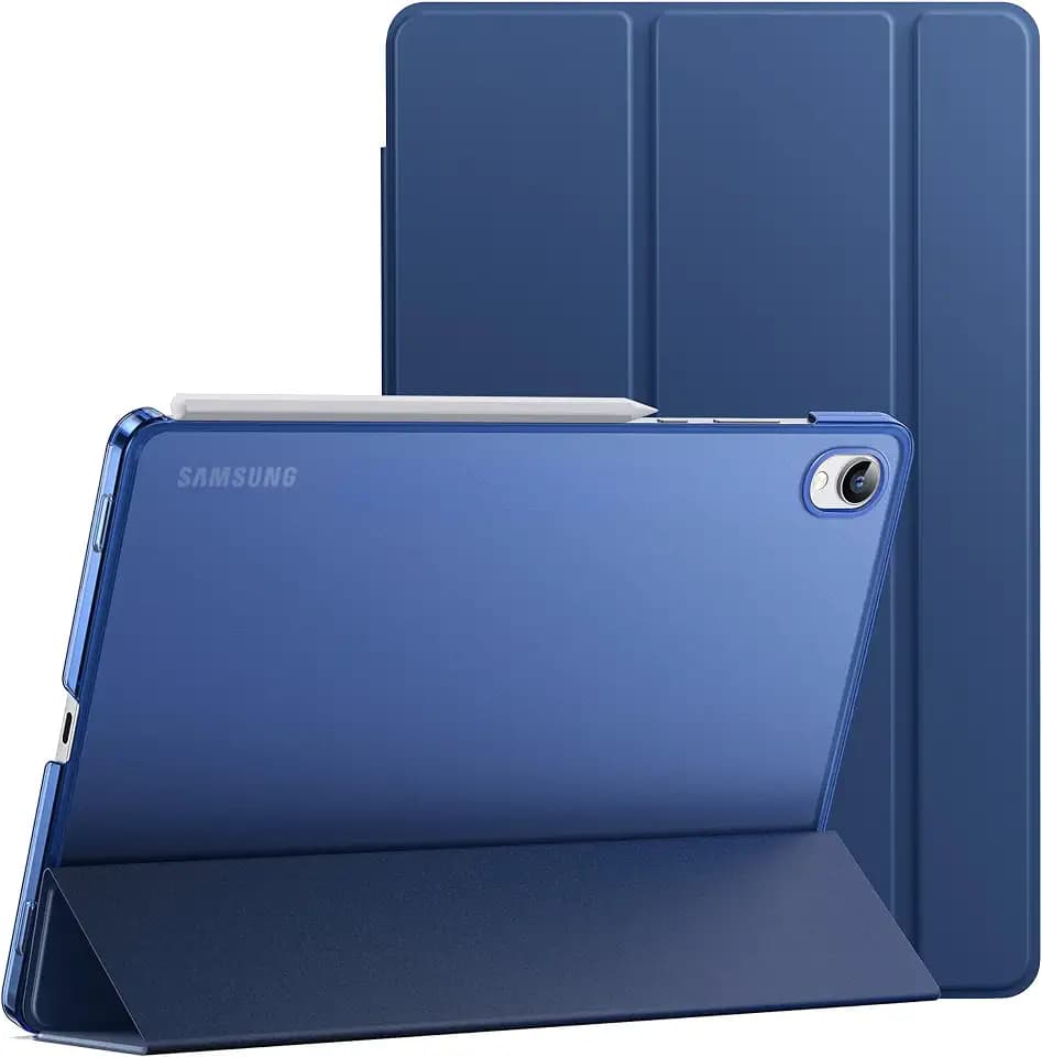JETech Hülle für Samsung Galaxy Tab S11, Navy | Schlanke Transluzent Rückseite, Dreifach-Ständer, Auto Schlafen/Wachen, Stoßschutz