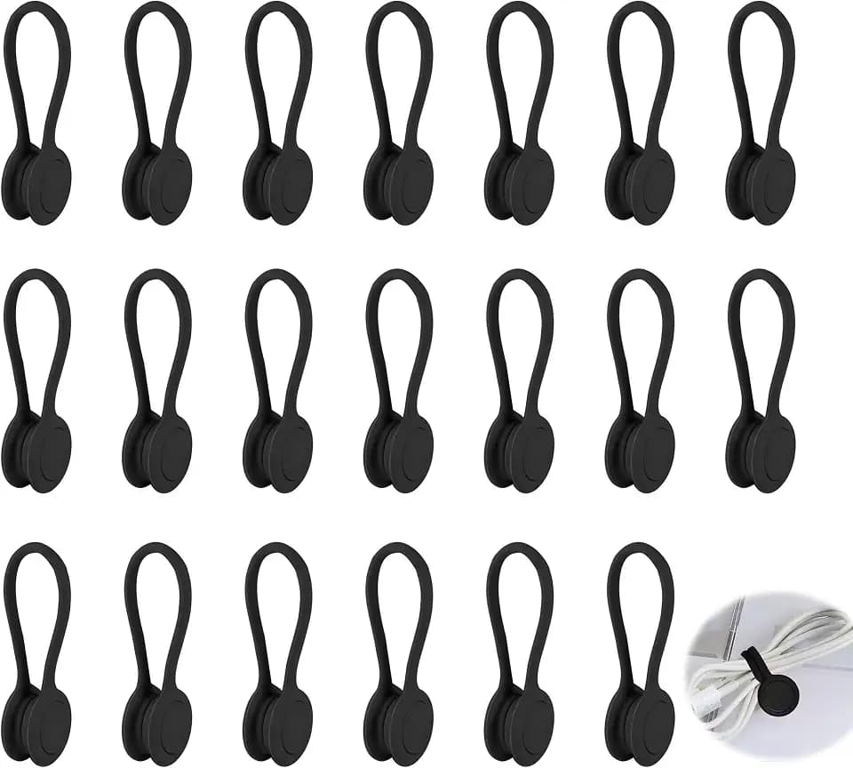 20 Stück Magnetische Kabelbinder Silikon wiederverwendbar Kabel-Organizer