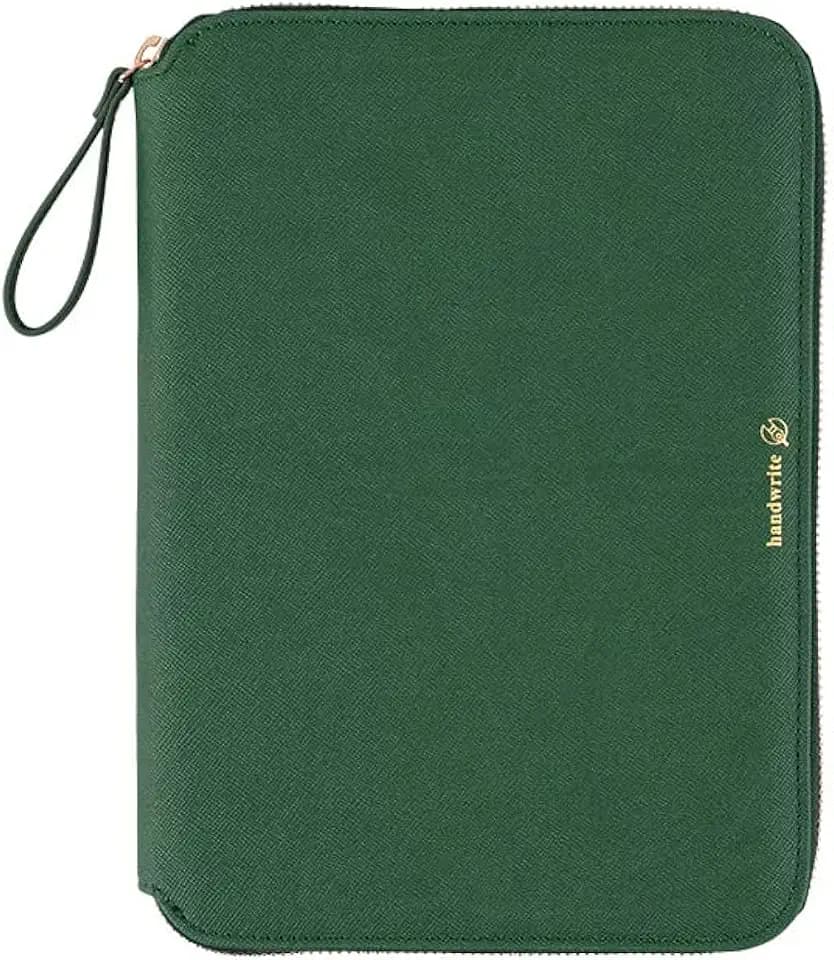 Hobonichi Techo Cousin Cover A5 Size Deep Green PU Faux Leather Zipper Planner Cover