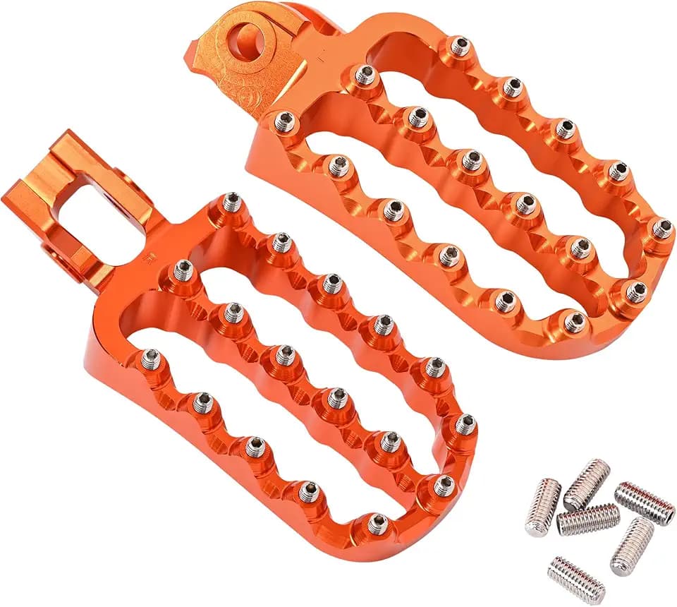 Orange Aluminum Foot Pegs Large Footrest FootPegs Compatible with KTM 125-500 XC/XCF/SX/SXF/EXC/EXCF 2017-2022,Husqvarna 125-501 TX/FX/TE/FE/TC/FC