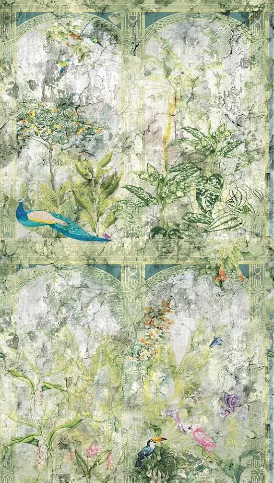 livingwalls Blumen-Fototapete – Weiß, Blau – Wandbild XXL 2,80 x 1,59 m