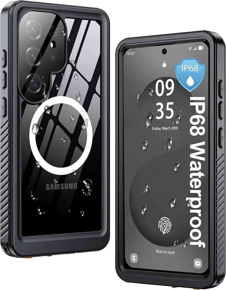 ANTSHARE IP68 Waterproof Case for Samsung Galaxy S25 Ultra, Black/Clear
