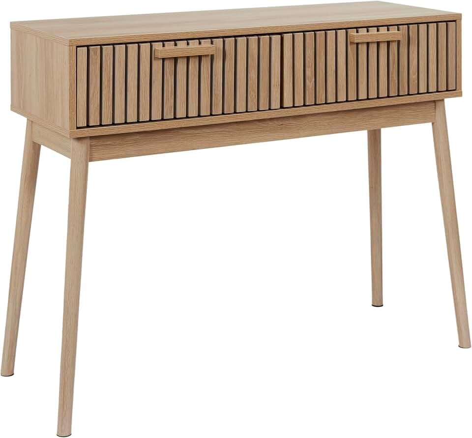 HOME DECO FACTORY Holzkonsole 2 Schubladen Klaus Wohnzimmer Flur Braun