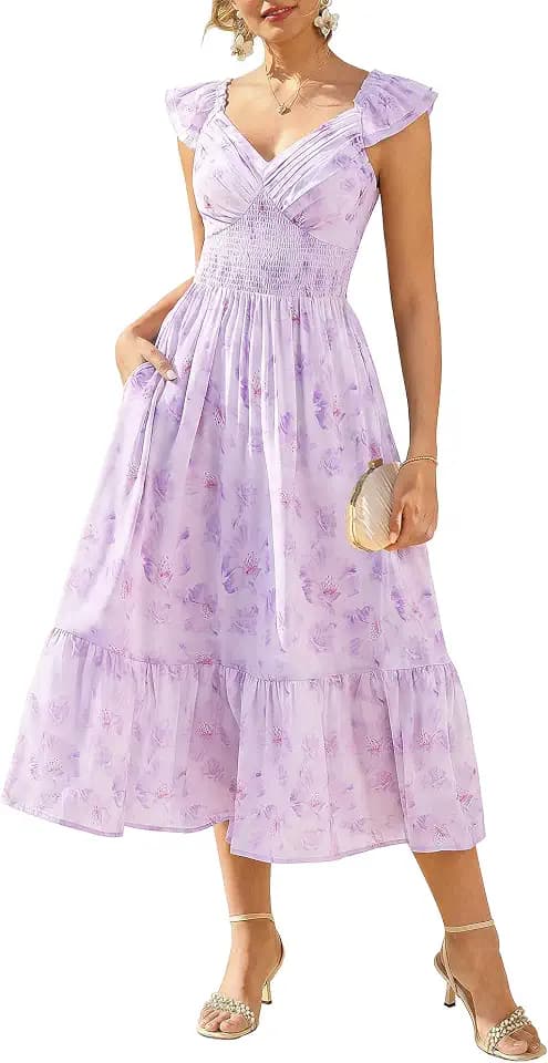 GRACE KARIN Women's Summer Floral Maxi Wedding Guest Dresses