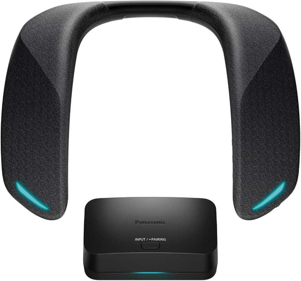 Panasonic SoundSlayer Wearable Speaker System for Gaming, Movies and Music, Lightweight Neck Speaker with Built-in Microphone and Immersive, Dimensional Sound - SC-GNW30