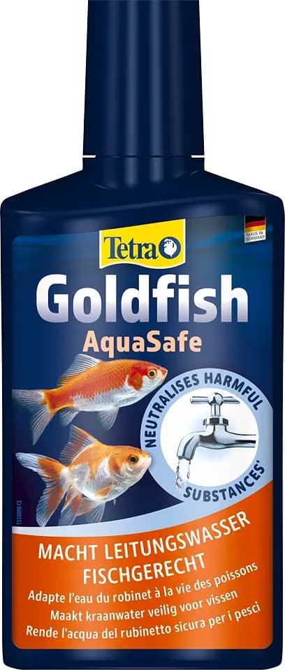 Tetra Goldfish AquaSafe - Wasseraufbereiter macht Leitungswasser fischgerecht für gesunde Goldfische, 250 ml Flasche