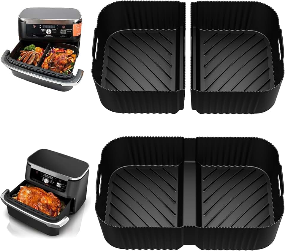 Air Fryer Silicone Liners for Ninja DZ071 7QT DualZone Megazone Air Fryer