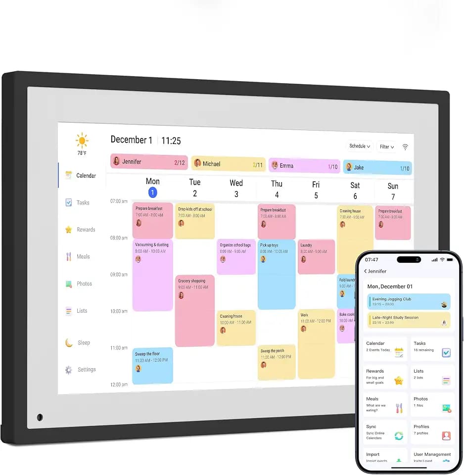 Dragon Touch 10.1 inch Digital Calendar Chore Chart Digital Picture Frame