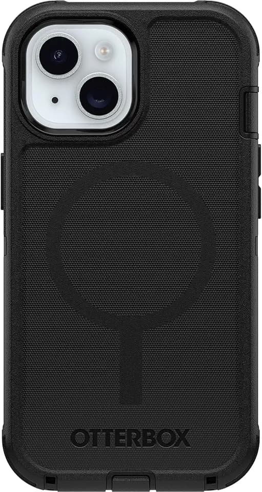 OtterBox Defender MagSafe Case for iPhone 17e, 16e, iPhone 15, iPhone 14, iPhone 13 – 7X Military-Grade Drop Protection, Rugged Grip Texture, Strap Anchors, Port Covers – Non-Retail Packaging – Black