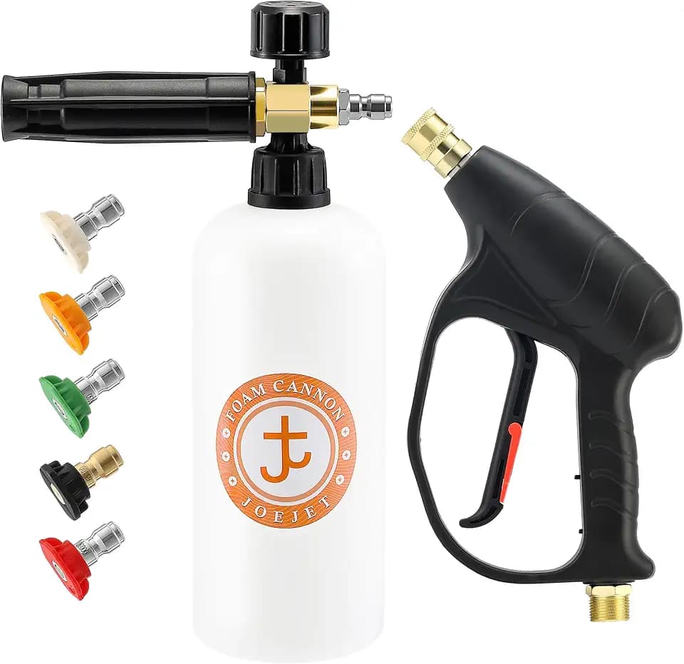 JOEJET Pressure Washer Gun with Foam Cannon, 1/4" Quick Connect, 1 Liter