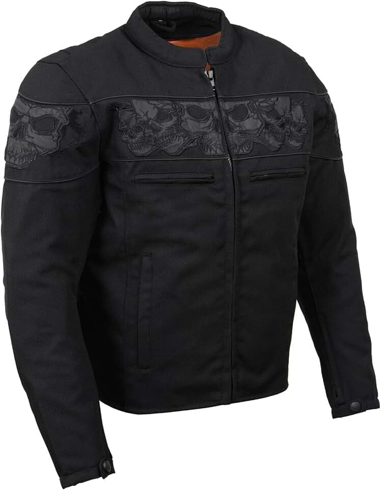Milwaukee Leather Men's CE Armored Textile Motorcycle Rider Jacket - Year Round Wear