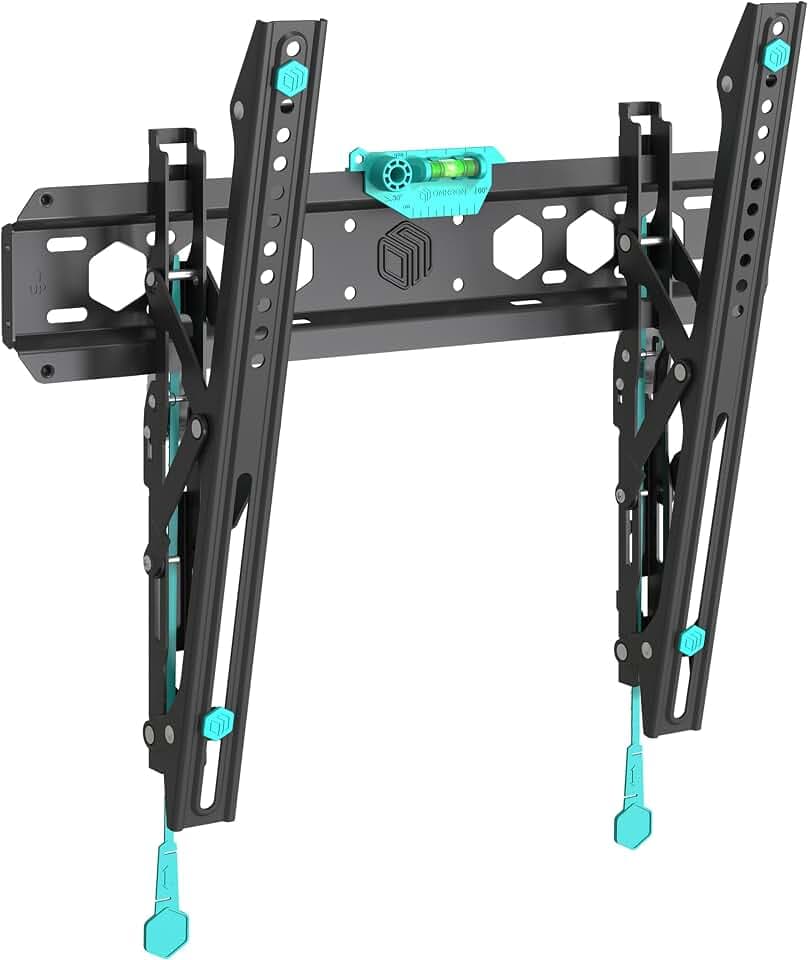 ONKRON TV Wandhalterung neigbar für 32-70 Zoll Fernseher bis zu 60 kg, Ultra Slim TV Halterung flach, Fernsehhalterung VESA 75x75-400x400, neigbare Wandhalterung Fernseher Schwarz TM5-B