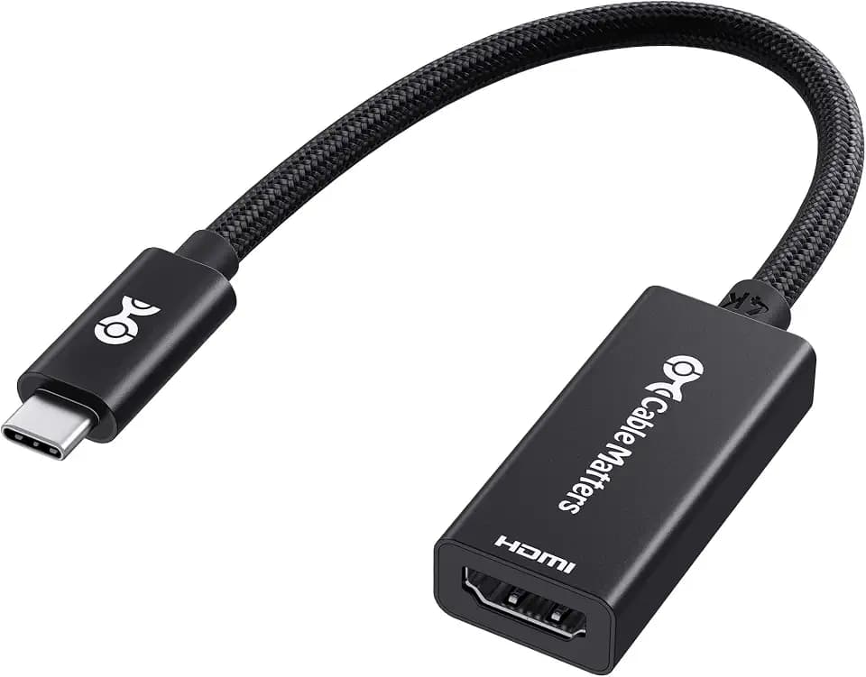Cable Matters Braided Aluminum USB C to HDMI Adapter, 4K USB-C to HDMI