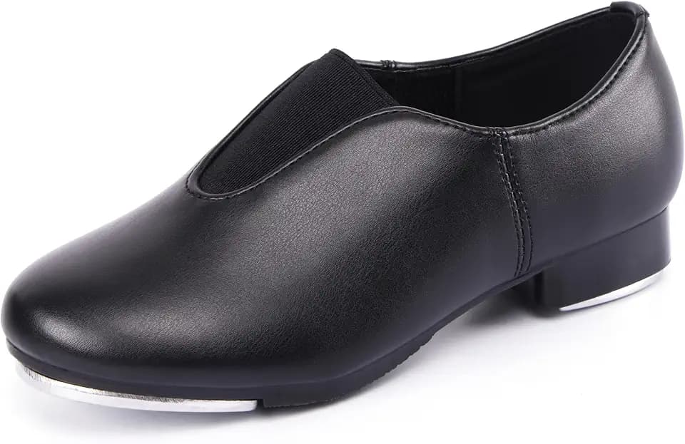 Linodes Unisex-Child Top Elastic Slip on Tap Shoe for Girls and Boys Tap Flat