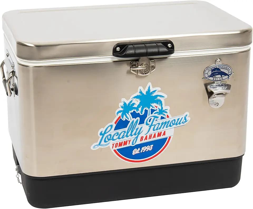 Tommy Bahama 54 Quart Portable Stainless Steel Cooler