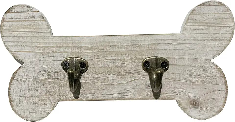 dwellington Vintage Style Dog Bone Hook Wall Mounted Coat Rack Rustic Wall Hanging Leash Holder