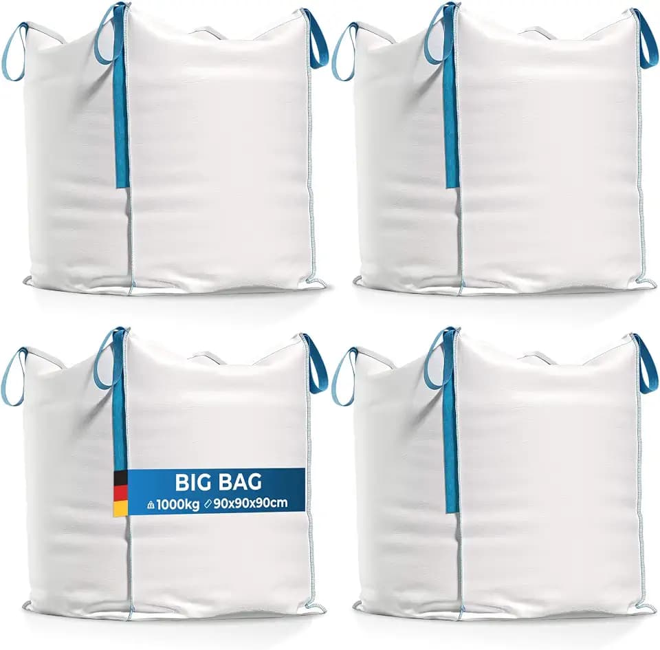 Big Bag - Säcke für Bauschutt, Holz, Gartenabfall, Sand - Bauschuttsäcke 90x90x90 cm, Big bags Tragfähigkeit 1000 kg (4)