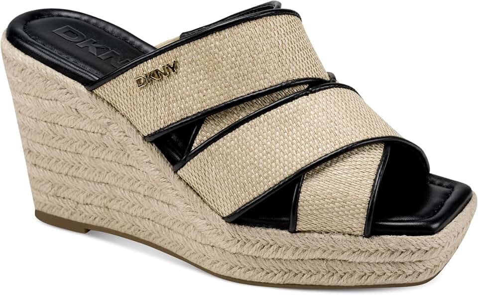 DKNY womens Cresson Espadrille Strappy Wedge Sandal