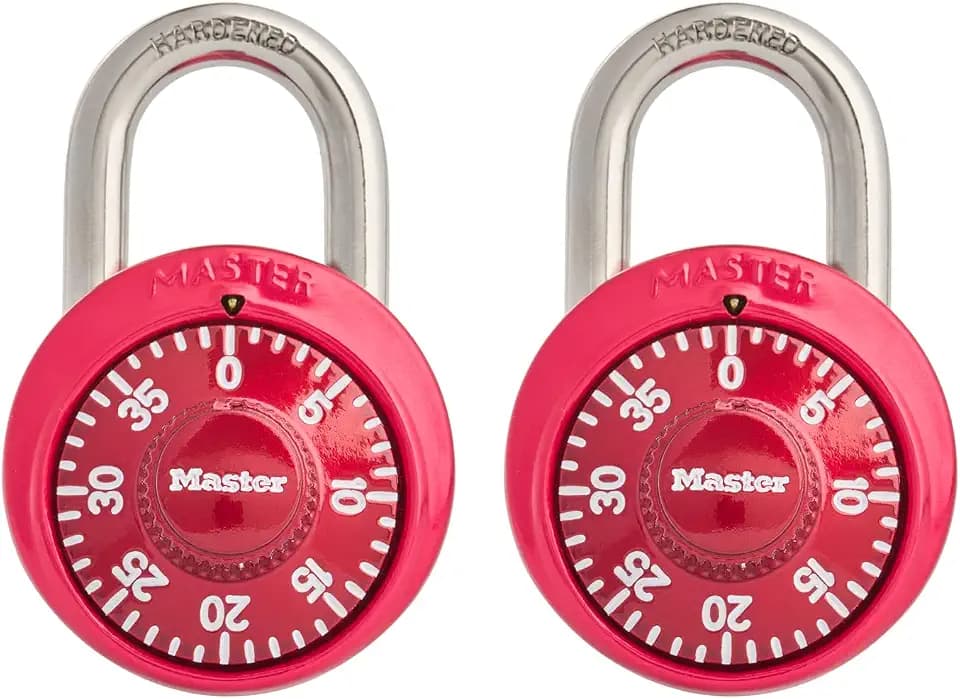 Master Lock Combination Padlock, Resettable Code Lock, 2-Pack, 1530T