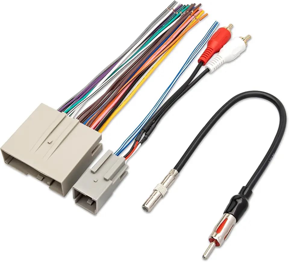 RED WOLF Car Radio Wiring Harness W/Anetnna Adapter RCA Input for Ford Mustang 2004-2009, Hyundai Sonata 2006-2008, Mercury Mariner 2008-2011 Install Aftermarket Stereo CD Player Wire Cable