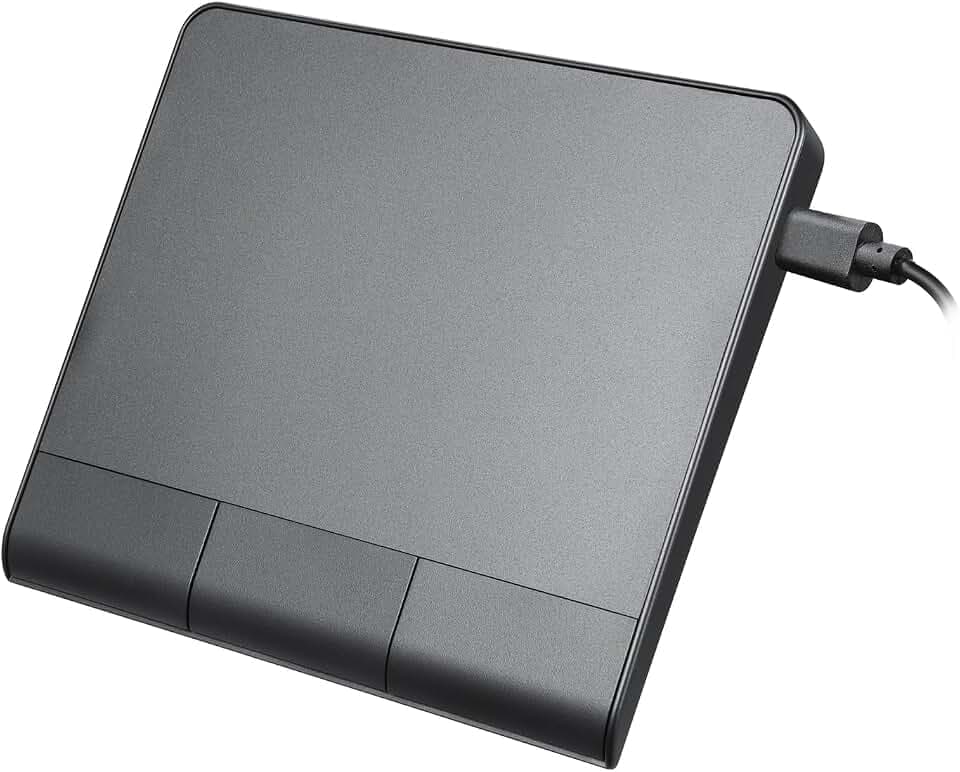 Perixx PERIPAD-506 Wired USB Touchpad – Slim Detachable Design for Desktop & Laptop – 5.31x4.57x0.55 Inches – Black