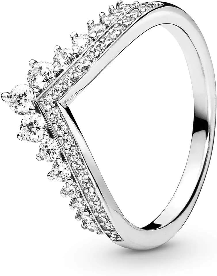 Pandora Wishbone-Ring Prinzessinnen-Tiara, Sterlingsilber, mit klarem Cubic Zirkonia