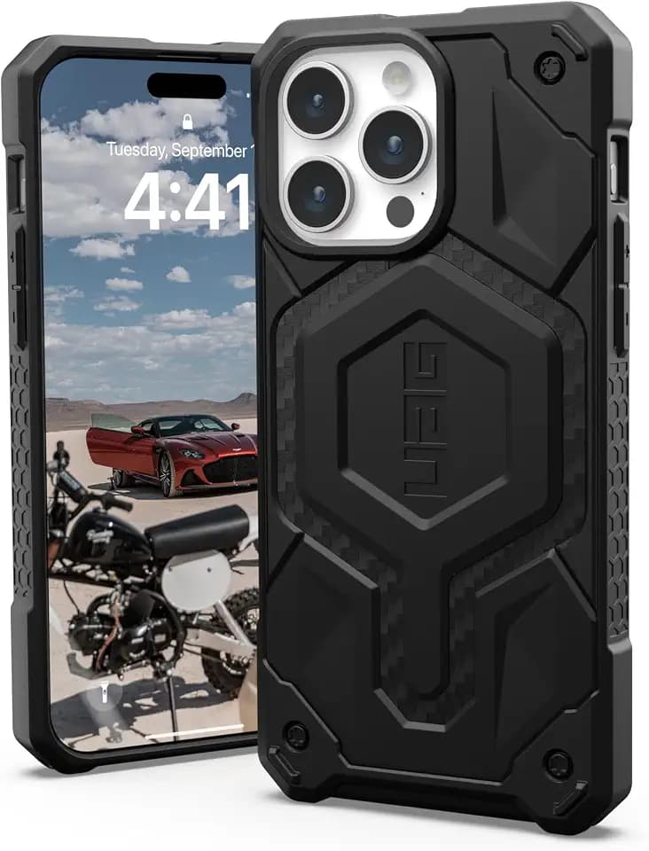 URBAN ARMOR GEAR UAG Case Compatible with iPhone 15 Pro Max Case 6.7" Monarch Pro Carbon Fiber Built-in Magnet Compatible with MagSafe Charging Premium Rugged Dropproof Protective Cover
