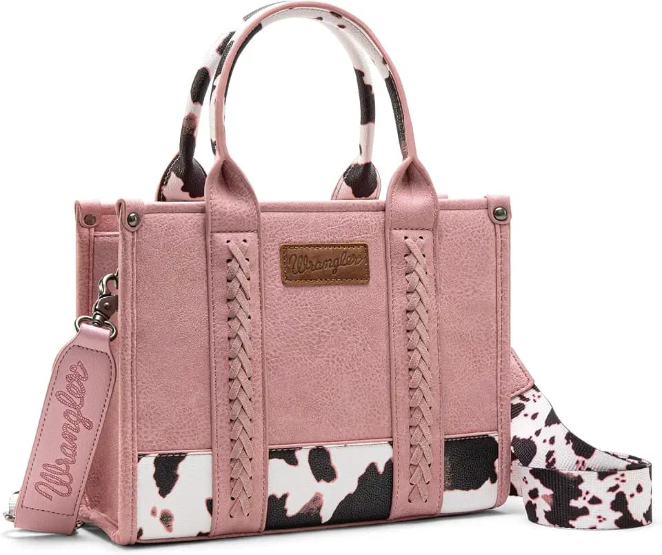 Montana West × Wrangler Tote Bag for Women Western Cow Print Purse Designer Top Handle Handbags