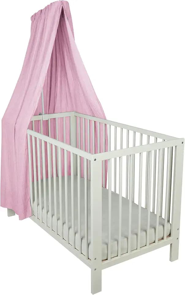 Sterntaler Betthimmel, luftiger Gaze-Stoff, leichter Baby-Betthimmel für Kinderbett, dekorativ und atmungsaktiv, 160×300×0,5 cm, rosa