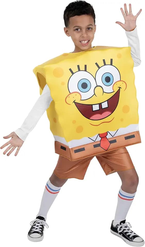 SpongeBob SquarePants Official Youth Deluxe Halloween Costume - Premium Quality Square Pullover with Shorts and Socks
