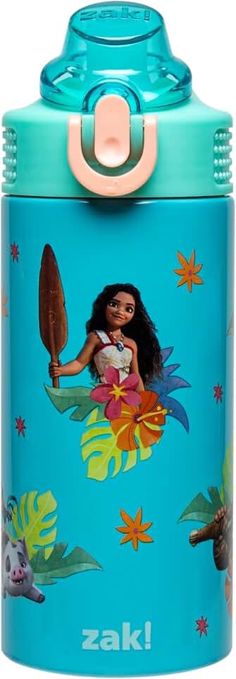 Zak Designs Disney Moana Sage 14oz Leak-Proof Straw Kids Water Bottle