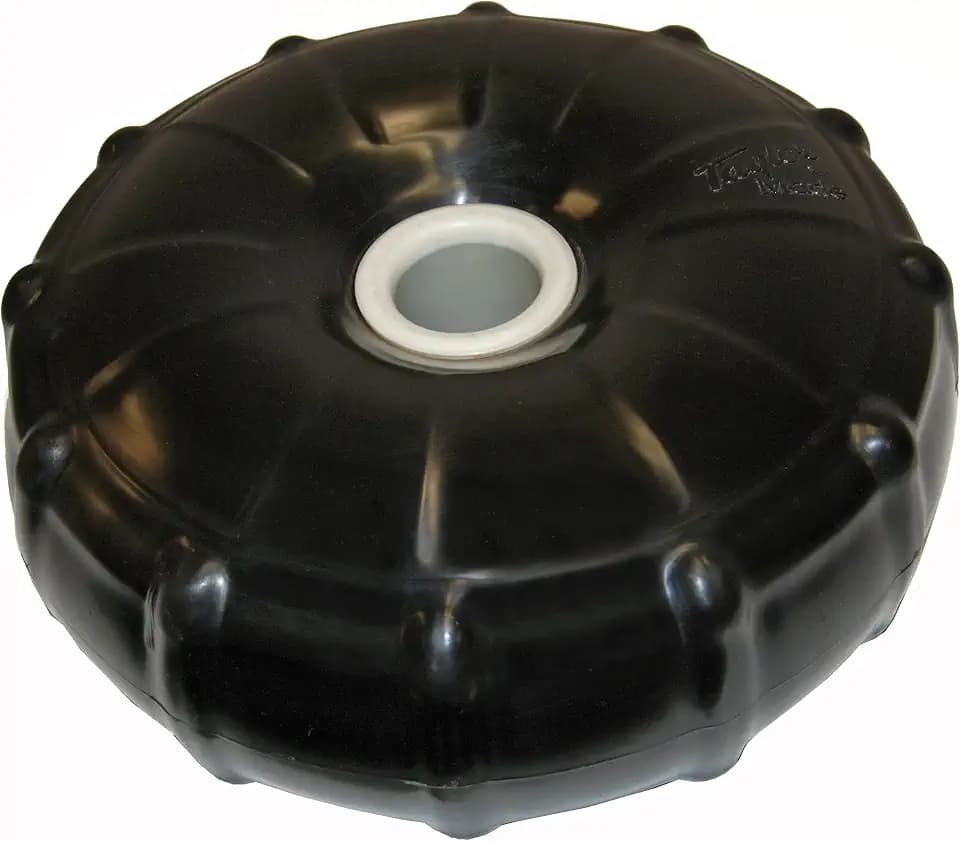 Taylor Made 14" Black Dock Post Wheel with Heavy-Duty Marine-Grade Vinyl, Wear-Resistant Center Axle Bushing - 2020108500