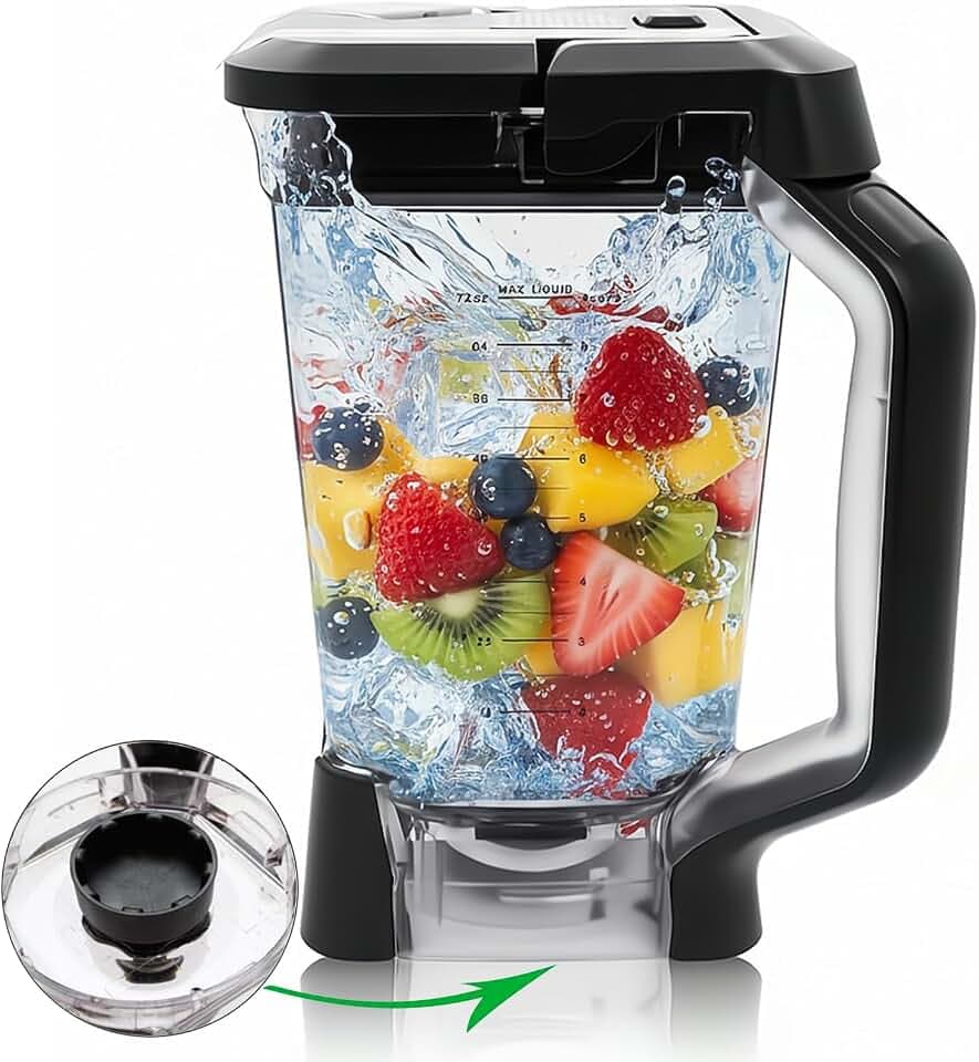 Replacement Parts Compatible with Ninja Blender - 72oz Pitcher with Locking Lid, Vaso de Licuadora Ninja Blenders Cups Compatible with BL660 BL770 BL771 BL773 BL740 BL780 ect. (BL660 BL770 series)
