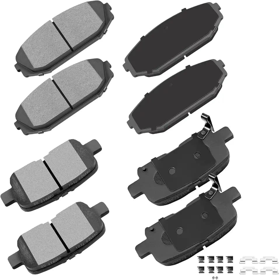 cciyu D793 D865 Brake Pads w/Hardware Front Rear Disc Brake Pad Set
