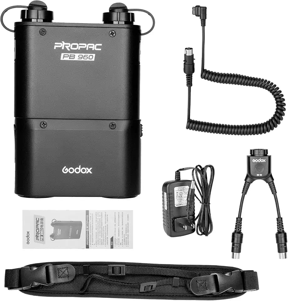 GODOX PB960 Portable Extended Flash Power Battery Pack Kit Dual Output for Canon 600EX, 580EX II, 550EX, 430EZ, for Godox V1Pro C/N/S/F/O/P TT685 TT685II AD360II AD360 AD180, for Yongnuo Flashes
