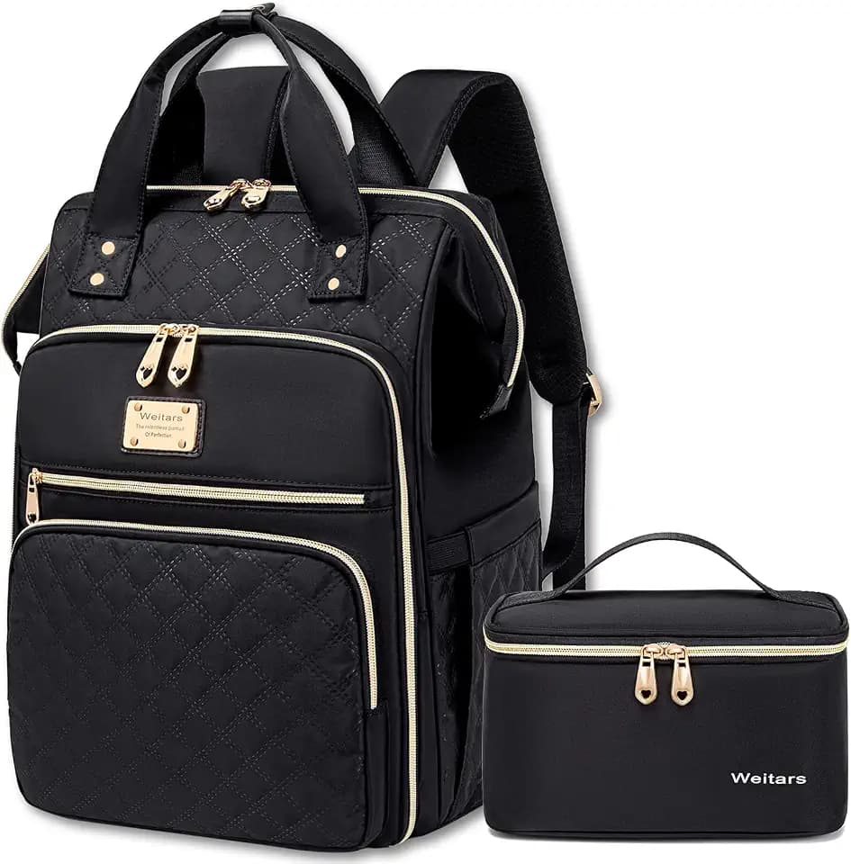 Weitars Lunch Backpack for Women,15.6 Inch Laptop Backpacks with Lunch Box