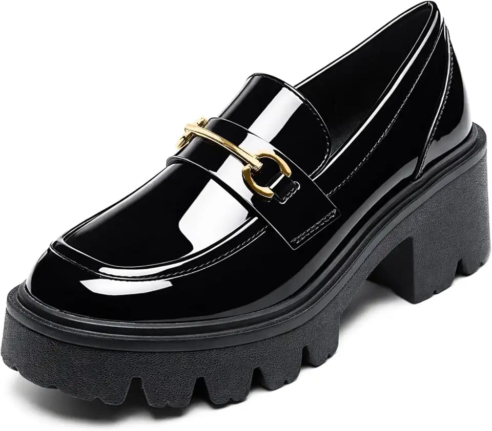 Platform Loafers for Women, Chunky Business Casual Shoes
