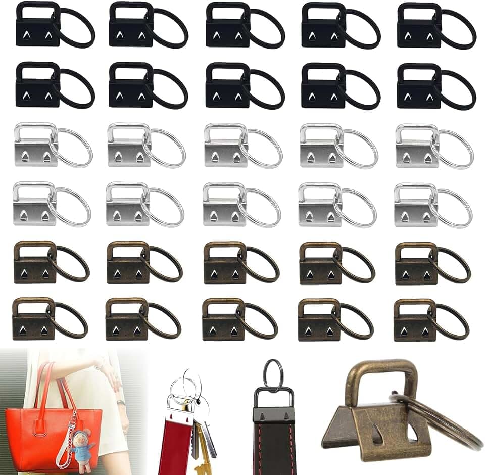 30 Stück Schlüsselband Rohlinge 20mm, Filz Schlüsselanhänger Rohling, Schlüsselanhänger Hardware, Klemmschließeanhänger für Herstellung von Schlüsselbändern DIY (3 Farben) (20mm)