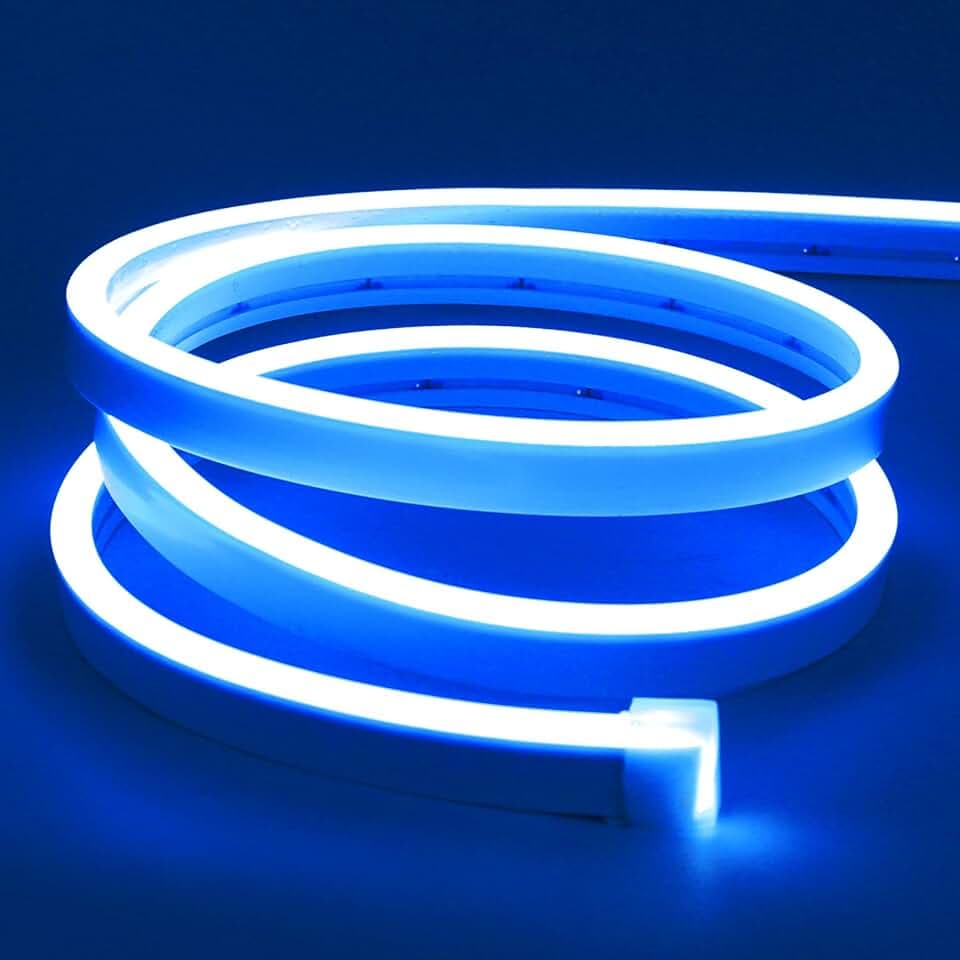 Lamomo LED Strip Lights, Blue Neon Rope, 0.39in/Cut DIY, 16.4ft, 12V