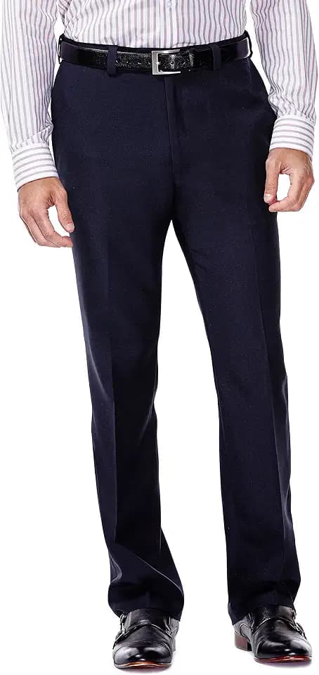 Haggar Men's E-CLO Repreve Stria Flat Front Dress Pant