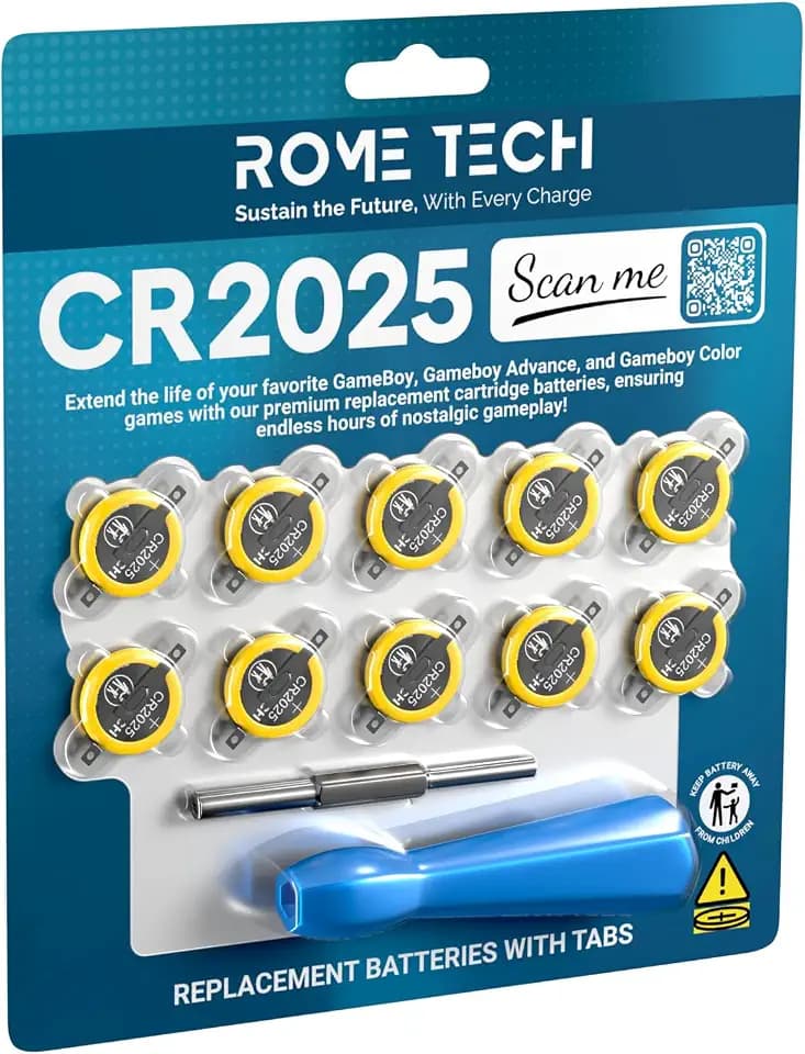 CR2025 Batteries with Solder Tabs + BitSet Compatible with POKEMON 10-PACK