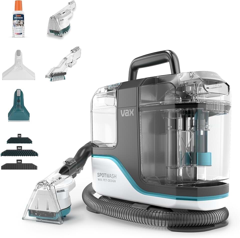 Vax SpotWash Max Pet-Edition Fleckenreiniger Leistungsstarker Teppich-und Polsterreiniger Gerät mit SpinScrub-Technologie, 2,8L XL-Tank, Tiefenreinigung für Haustiere, Sofas und Hartböden